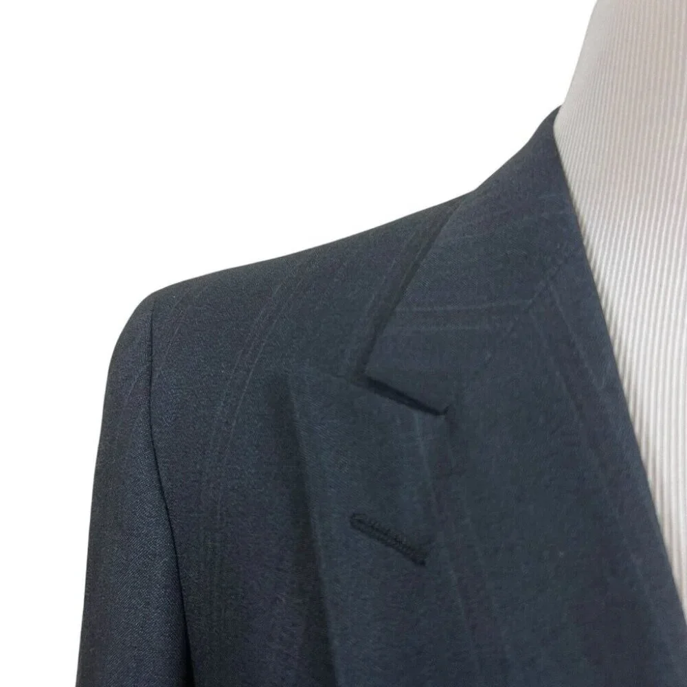 Kuppenheimer Jacket Sport Coat Mens 40R Double Breasted‎ Navy Wool Pinstripe